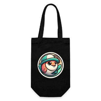 Poisson au chapeau de pêcheur - Sac à bouteille - noir - Devant