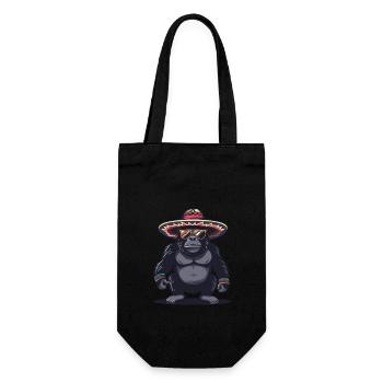 Gorilla Comic Lustig Sombrero - Geschenkbeutel für Flaschen - Schwarz - Vorne