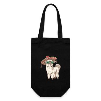 Alpaca Llama Funny Sombrero - Gift Bag for Bottles - black - Front