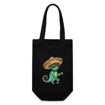 Chameleon Funny Sombrero - Gift Bag for Bottles - black - Front