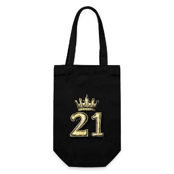 21 Number Krone - Gift Bag for Bottles - black - Front