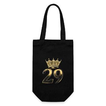 29 Zahl Krone - Geschenkbeutel für Flaschen - Schwarz - Vorne