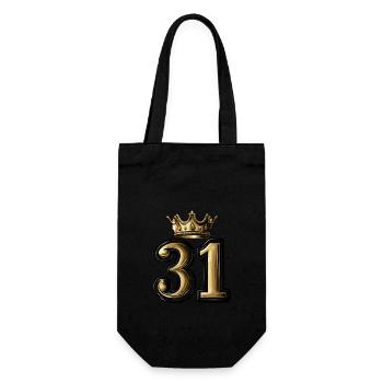 31 Number Krone - Gift Bag for Bottles - black - Front
