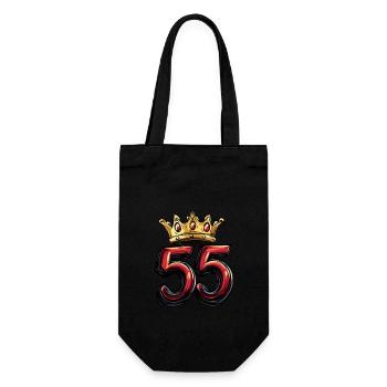 55 Zahl Krone - Geschenkbeutel für Flaschen - Schwarz - Vorne