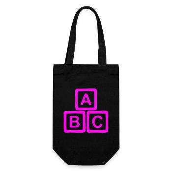 ABC Neon Block Graphic Print - Gift Bag for Bottles - black - Front