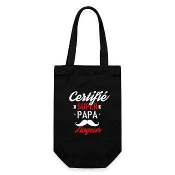 Certifié Super papa Nageur - Sac à bouteille - noir - Devant