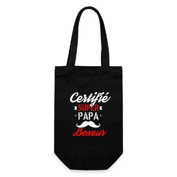 Certifié Super papa Boxeur - Sac à bouteille - noir - Devant