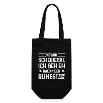Rente Scheißegal Ich geh eh bald in den Ruhestand - Geschenkbeutel für Flaschen - Schwarz - Vorne