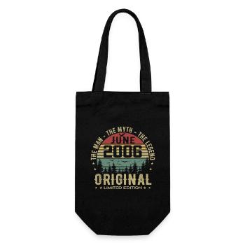 2006 June 2006 Birthday June 2006 June Gift - Gift Bag for Bottles - black - Front