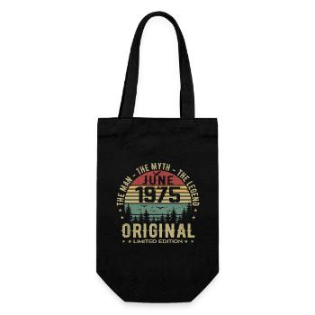 1975 Juin 1975 Anniversaire Juin 1975 Juin Cadeau - Sac à bouteille - noir - Devant