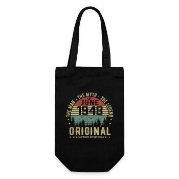 1948 June 1948 Birthday June 1948 June Gift - Gift Bag for Bottles - black - Front
