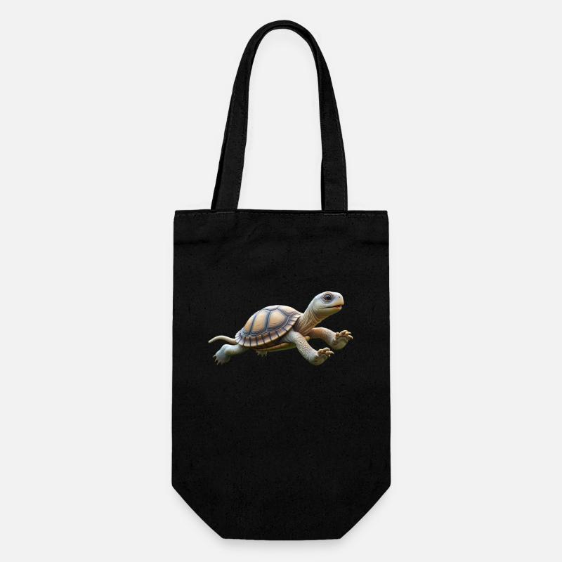 Jumping Turtle 3 - Geschenkbeutel für Flaschen - Schwarz