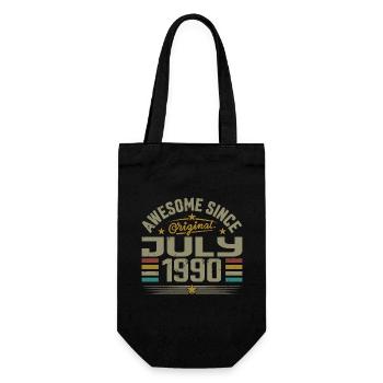 Baujahr Juli 1990 | Geschenk Juli 1990 - Geschenkbeutel für Flaschen - Schwarz - Vorne