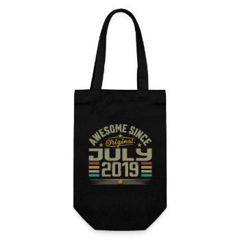 Built in July 2019 | Gift July 2019 - Gift Bag for Bottles - black - Front