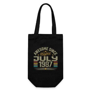 Baujahr Juli 1987 | Geschenk Juli 1987 - Geschenkbeutel für Flaschen - Schwarz - Vorne