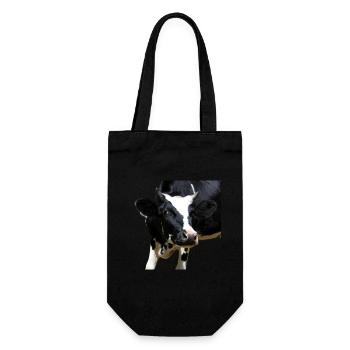 Drôle d’agriculteurs de têtes de vache de vache - Sac à bouteille - noir - Devant