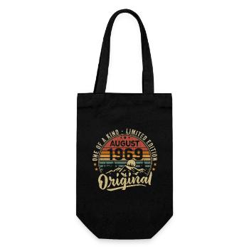 August 1969 Geburtstagsgeschenk 1969 Legenden August - Geschenkbeutel für Flaschen - Schwarz - Vorne
