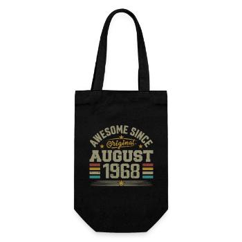 August 1968 Birthday August 1968 August 1968 Retro - Gift Bag for Bottles - black - Front