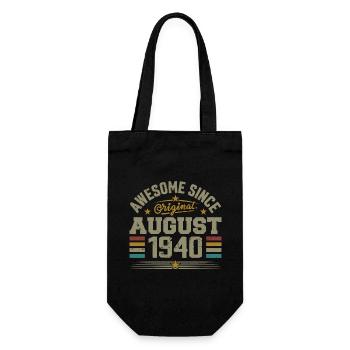 August 1940 Birthday August 1940 August 1940 Retro - Gift Bag for Bottles - black - Front