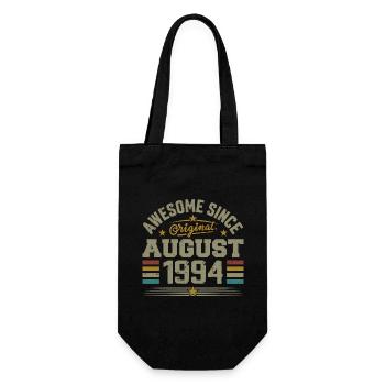 August 1994 Geburtstag August 1994 August 1994 Retro - Geschenkbeutel für Flaschen - Schwarz - Vorne