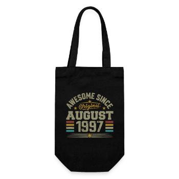 August 1997 Birthday August 1997 August 1997 Retro - Gift Bag for Bottles - black - Front