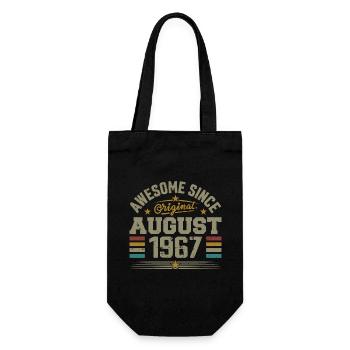 August 1967 Birthday August 1967 August 1967 Retro - Gift Bag for Bottles - black - Front