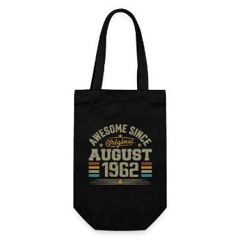 August 1962 Birthday August 1962 August 1962 Retro - Gift Bag for Bottles - black - Front
