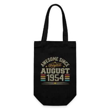 August 1954 Geburtstag August 1954 August 1954 Retro - Geschenkbeutel für Flaschen - Schwarz - Vorne