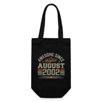 August 2002 Geburtstag August 2002 August 2002 Retro - Geschenkbeutel für Flaschen - Schwarz - Vorne
