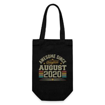 August 2020 Geburtstag August 2020 August 2020 Retro - Geschenkbeutel für Flaschen - Schwarz - Vorne