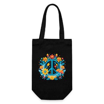 Peace Love 60's 70's Groovy Costume Flowers - Sac à bouteille - noir - Devant