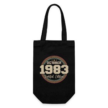 Born in October 1983 Retro Birthday October 1983 - Gift Bag for Bottles - black - Front