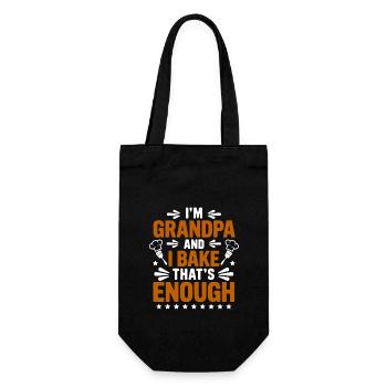 Ich bin Opa und backe lustiger Opa Bäcker Spruch - Geschenkbeutel für Flaschen - Schwarz - Vorne