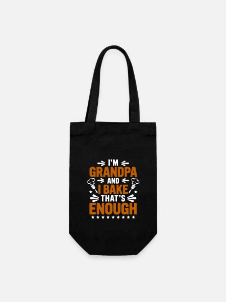 Ich bin Opa und backe lustiger Opa Bäcker Spruch - Geschenkbeutel für Flaschen - Schwarz
