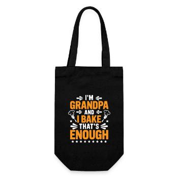 Ich bin Opa und backe lustiger Opa Bäcker Spruch. - Geschenkbeutel für Flaschen - Schwarz - Vorne