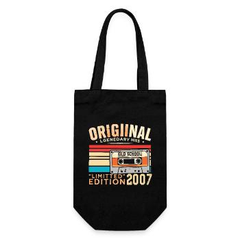 Original 2007, legendär seit 2007 Jahrgang 2007 - Geschenkbeutel für Flaschen - Schwarz - Vorne