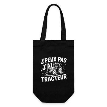 tee shirt I can't, I have tractor - Gift Bag for Bottles - black - Front