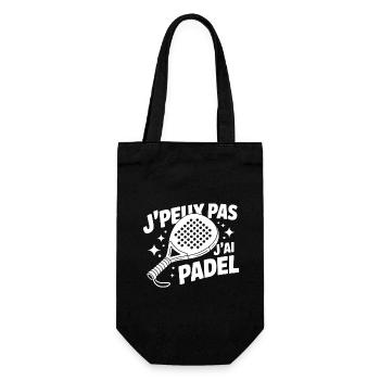 I can't, I have padel – Vintage - Gift Bag for Bottles - black - Front