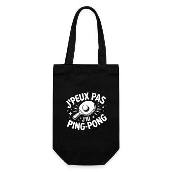 J’peux pas, j’ai ping-pong – T-shirt humour sport - Sac à bouteille - noir - Devant