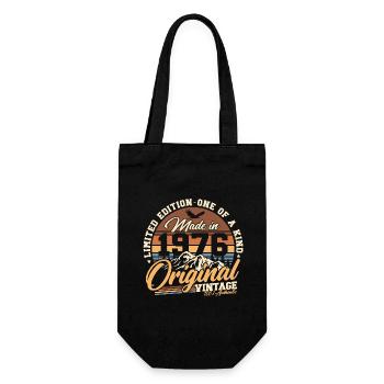1976 Jahrgang Vintage Retro Geburtstag Geschenk - Geschenkbeutel für Flaschen - Schwarz - Vorne