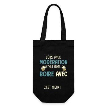 boire modération boire avec prénom c'est mieux - Sac à bouteille - noir - Devant