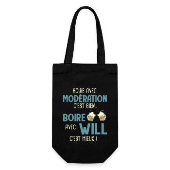 william modération boire avec will c'est mieux - Sac à bouteille - noir - Devant