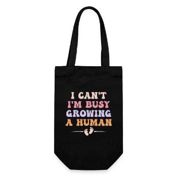 I Can't I'm Busy Growing A Human Pregnant Women - Sac à bouteille - noir - Devant