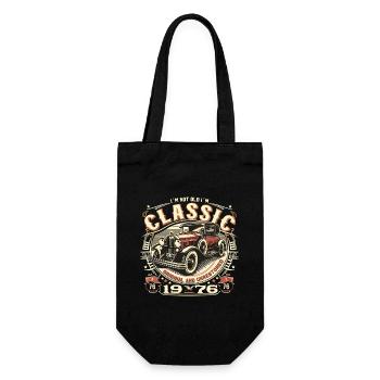 48. Geburtstag Oldtimer 1976 NOT OLD CLASSIC - Geschenkbeutel für Flaschen - Schwarz - Vorne
