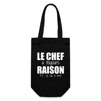 Le chef a toujours raison je suis le chef humour - Sac à bouteille - noir - Devant