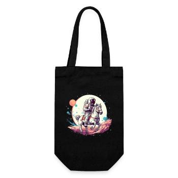 Astronaut on horseback in space - Gift Bag for Bottles - black - Front