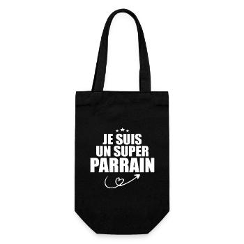 Je Suis Un Super Parrain - Sac à bouteille - noir - Devant