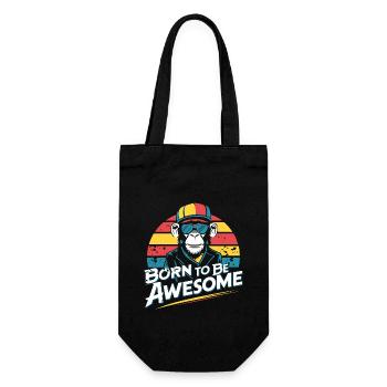 Cool Chimpanzee Born To Be Awesome - Gift Bag for Bottles - black - Front