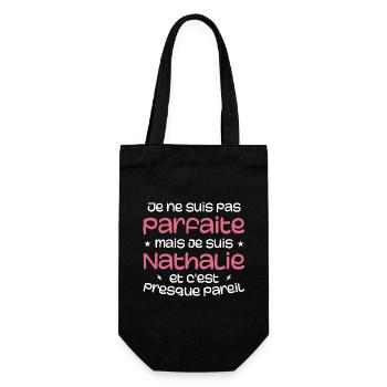 I'm not perfect but I'm Nathalie - Gift Bag for Bottles - black - Front