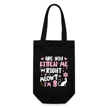 I'm 8 years old | 8 Year Anniversary Gift Meow Gift - Gift Bag for Bottles - black - Front